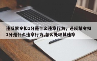 违反禁令扣1分是什么违章行为，违反禁令扣1分是什么违章行为,怎么处理其违章