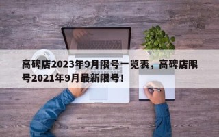 高碑店2023年9月限号一览表，高碑店限号2021年9月最新限号！