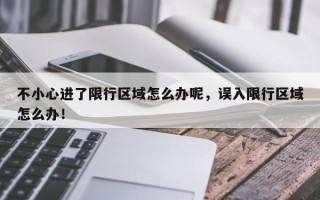 不小心进了限行区域怎么办呢，误入限行区域怎么办！