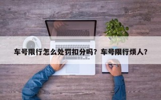 车号限行怎么处罚扣分吗？车号限行烦人？