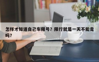 怎样才知道自己车限号？限行就是一天不能走吗？