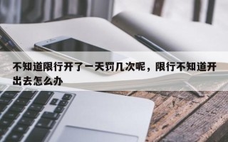 不知道限行开了一天罚几次呢，限行不知道开出去怎么办