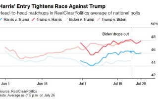“蜜月期”效应？哈里斯上阵首周支持率迅速追上特朗普 美国大选悬念再起
