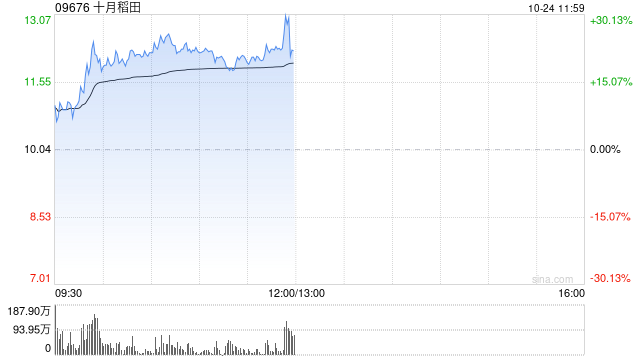 十月稻田早盘拉升逾22% 近日获南向资金不断增持-第1张图片-沐栀生活网