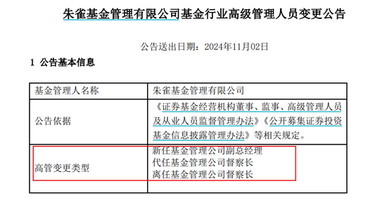 百亿朱雀基金换董事长，为何没发公告？-第2张图片-沐栀生活网